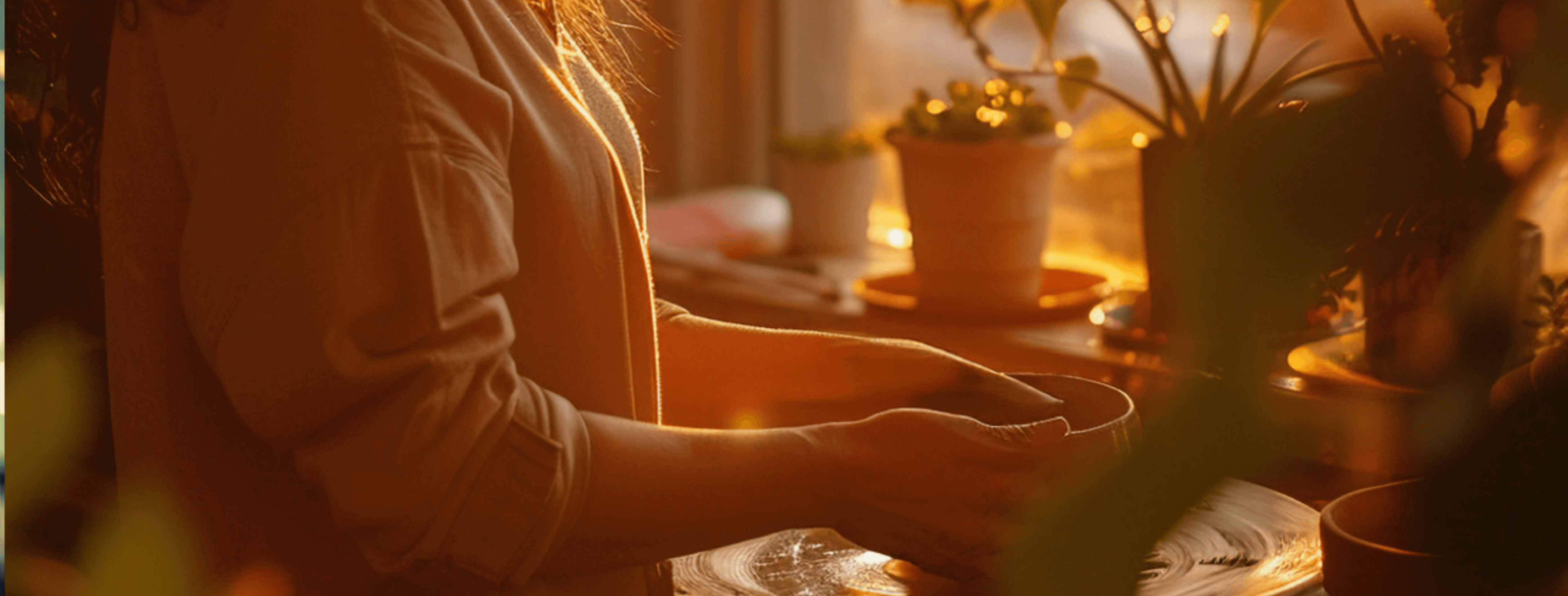 Eine Hand, die einen Topf formt, ideal für die Kategorie Töpfe & Untersetzer im Growshop.