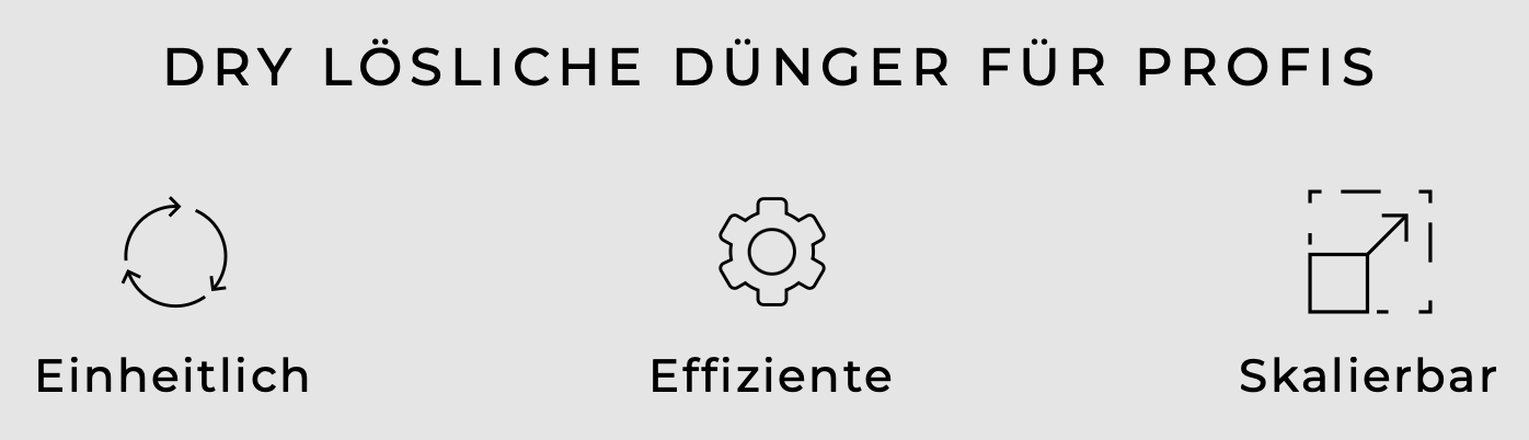 Trockendüngemittel für Profis mit den drei Eigenschaften: Einheitlich, Effizient, Skalierbar.