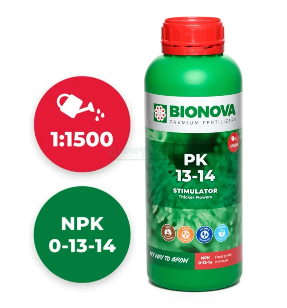 Bionova PK 13-14 Hochkonzentrierter Blütestimulator in 1-Liter-Behalter, ideal für Pflanzenblüte und Wachstum