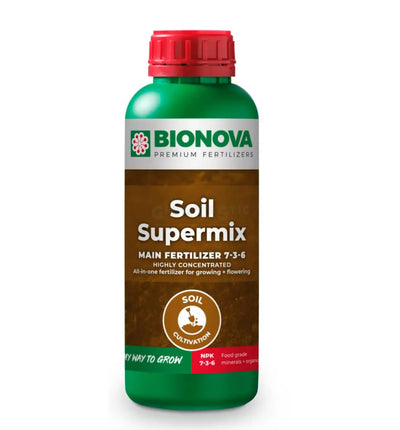 Bionova Soil Supermix Hochkonzentrierter Bodendünger in einem 1-Liter-Becher, ideal für gesunden Pflanzenboden