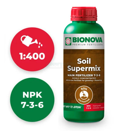Bionova Soil Supermix Hochkonzentrierter Bodendünger in 1-Liter-Behälter, ideal für gesunden Pflanzenboden
