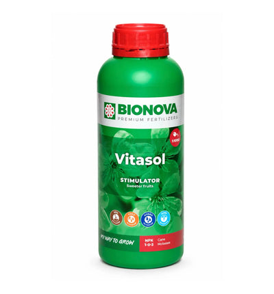 Bionova Vitasol organischer Blüte- und Zuckerbooster in 1-Liter Behälter, flüssiges Pflanzenstärkungsmittel