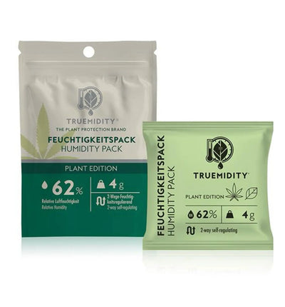Truemidity Plant Edition 2-Wege Feuchtigkeitspackung, 62 %, für Aufbewahrung, zeigt die Verpackung mit Feuchtigkeitsregulierung