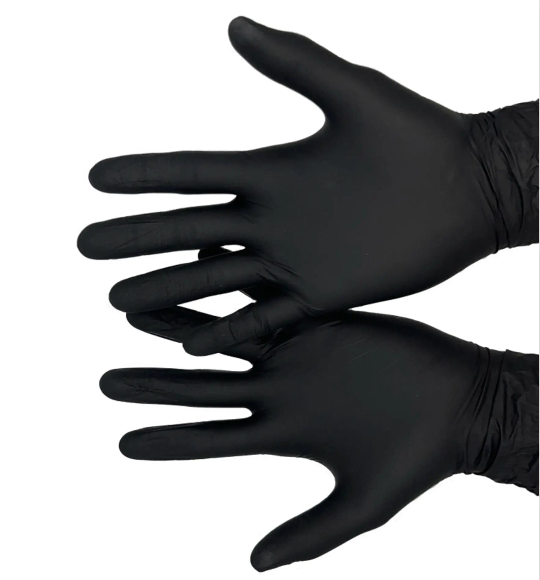 Schwarze Nitrilhandschuhe von Horticulture für Gartenarbeit, strapazierfähig und flexibel, ohne Design auf weißem Hintergrund