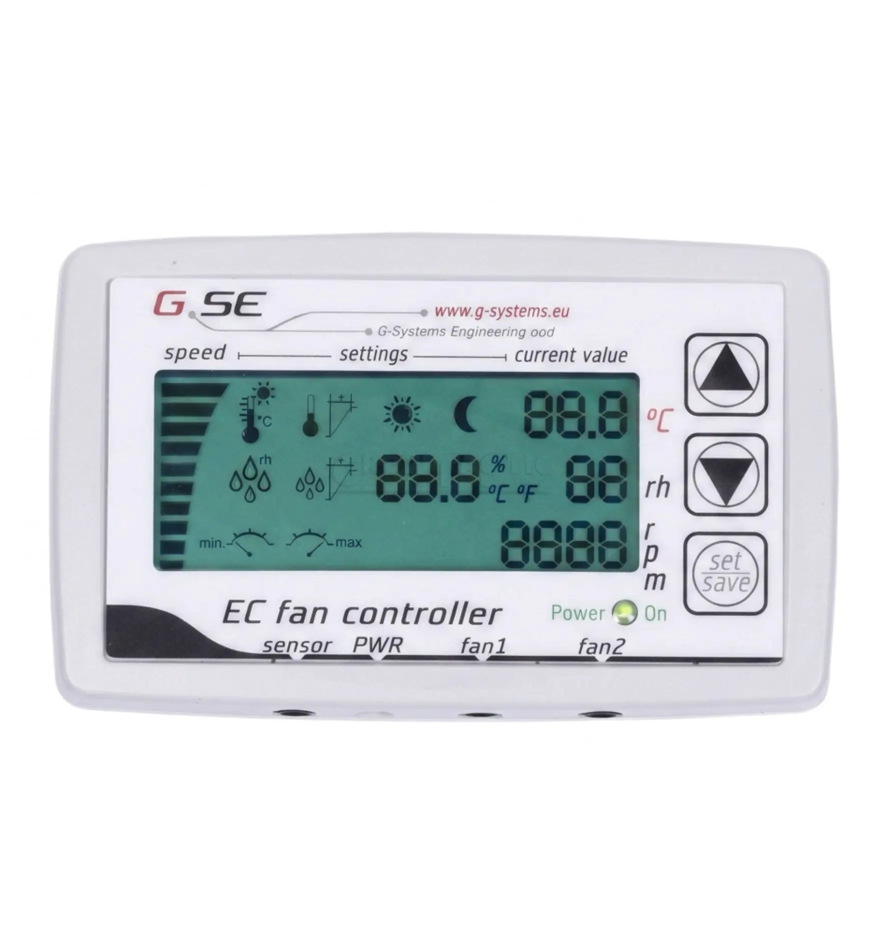 GSE EC LCD Controller für 2 Fans – Klima-Controller für zwei EC-Ventilatoren