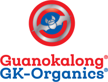 Logo von Guanokalong GK-Organics für Growshops mit wichtigen Informationen.