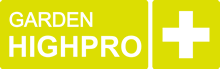 Logo von Garden Highpro, einer Marke für Growshop-Dateien mit Informationen und Produkten.