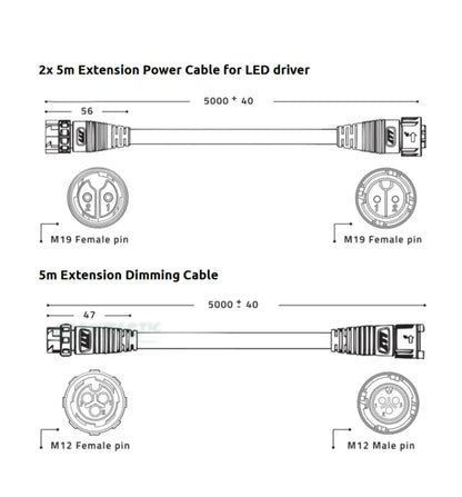 Lumatek 2x LED 5m Extension Cables 2.0