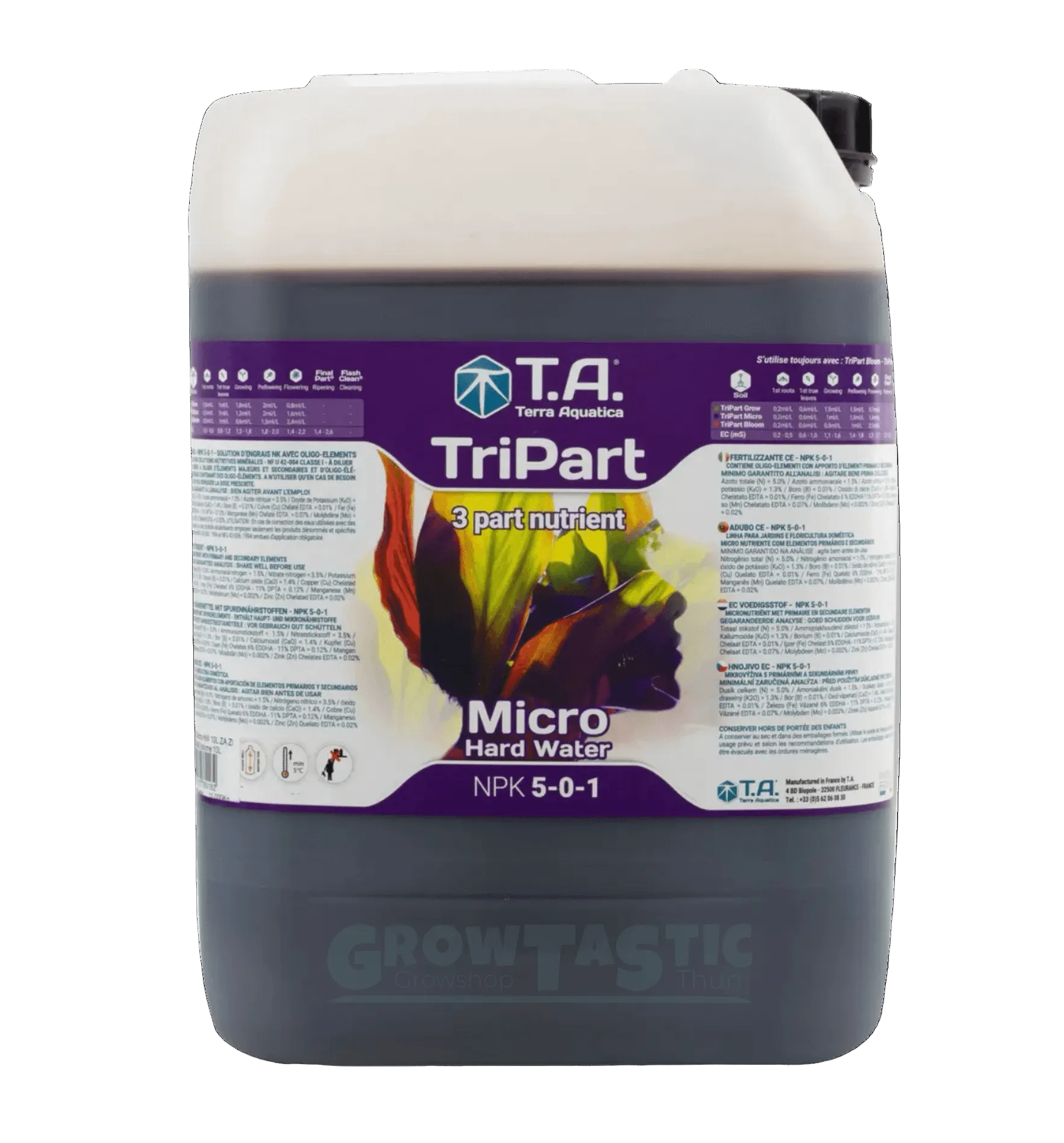 Terra Aquatica TriPArt Micro hard Water 10Liter GHE General Hydroponics