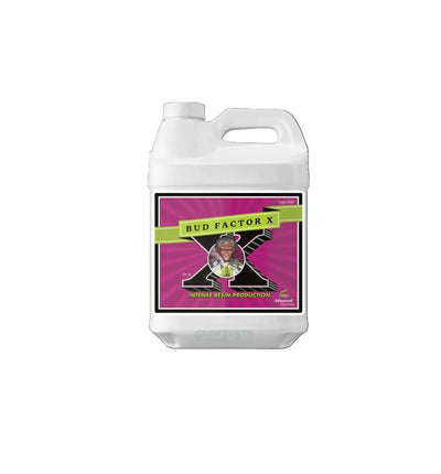 Flasche mit 250 ml Advanced Nutrients Bud Factor X Dünger für Pflanzenwachstum und Blütenbildung.