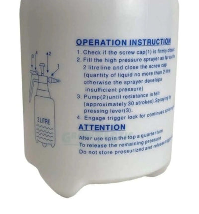 Aquaking Sprühflasche 2 Liter, transparente Kunststoff-Sprühflasche für Wasser und Flüssigkeiten, ergonomischer Griff