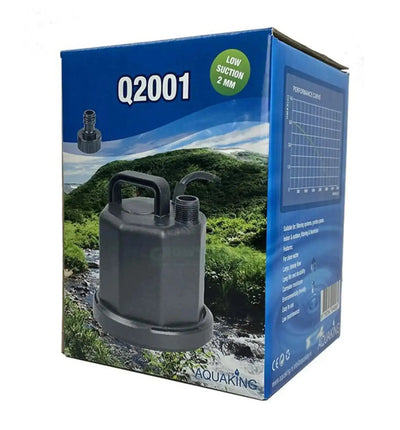 Aquaking Wasserpumpe AQ Q 2001, langlebige Aquaking Wasserpumpe mit 800 L/h Förderleistung, ideal für Aquarien und Teiche