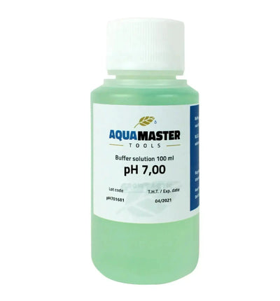 Aquamaster Tools pH Kalibrierflüssigkeit, 100 ml, zur präzisen pH-Wertkalibrierung für Wasseranalysen.