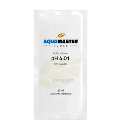 Aquamaster Tools pH Kalibrierflüssigkeit, 100ml, pH 4.01, für präzise Wasser- und Laboranwendungen, klare Flasche mit Messlösung