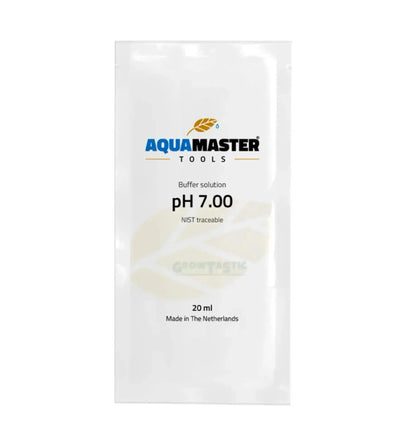 Aquamaster pH-Kalibrierflüssigkeit, 100ml, für präzise pH-Messungen in Wasseranalysen, in Flasche mit Messskala.