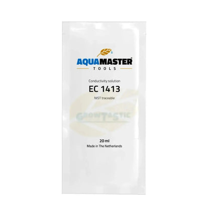 Aquamaster Kalibrierungsflüssigkeit EC1413 in 20 ml Bag, hochwertige Kalibrierlösung für Wasseranalysen, klarer Behälter mit Flüssigkeit