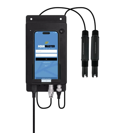 Aquamaster Tools W650 Pro Online pH, EC, PPM, TDS und Temperatur Messgerät mit Inline-Sonden für kontinuierliche Wasseranalyse