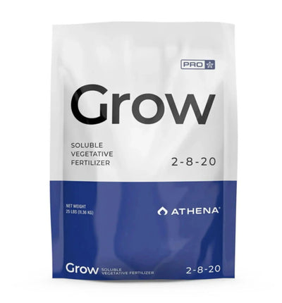 Athena Pro Grow Dünger in 4,53 kg Verpackung, ideal für Pflanzenwachstum, mit grünem Behälter und Produktetikett sichtbar