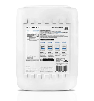 Athena PK Dünger in 946 ml Flasche, für gesunde Pflanzen, zeigt die grüne Flasche mit Produktbeschreibung auf der Verpackung