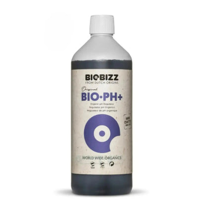 BioBizz pH Plus Korrekturflüssigkeit in 1-Liter-Flasche zur pH-Anpassung in der Garten- und Pflanzenpflege
