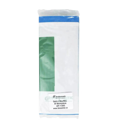 Blaufalle Catch-it Blau von Biocontrol & Biogarten zur Thrips-Befallsüberwachung in der Pflanzenschutz.