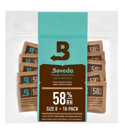 Boveda 58% Humidity Pack für Aufbewahrung, 2g, in Karton, schützt Feuchtigkeit und Frische bei Lagerung.