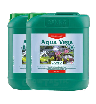 Flüssigdünger Canna Aqua Vega A & B in 1-Liter-Flasche, ideal für gesunde Pflanzen und optimales Wachstum.