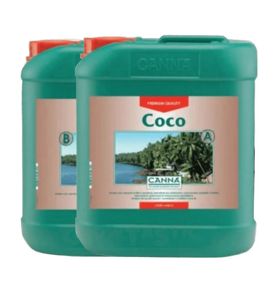 Canna Coco A & B Dünger in 1-Liter-Flasche, speziell für den Anbau mit Canna Coco Substraten, zeigt die Flasche mit Etikett.