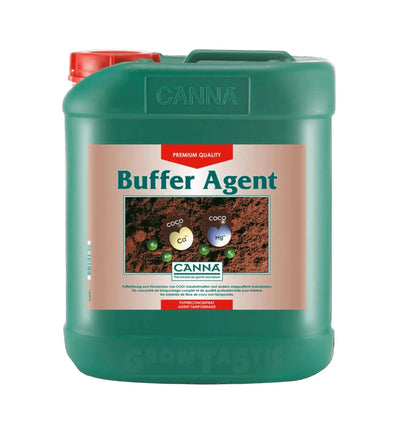 Canna CoGr Buffer Agent Düngerflasche, 1 Liter, für Pflanzenpflege, zeigt die Flasche mit Produktetikett und Dosierungsangaben
