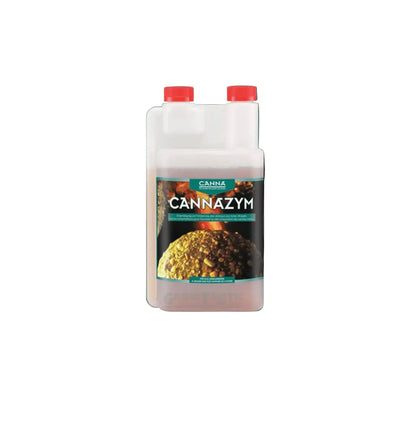 Canna Cannazym Dünger Flasche mit 250 ml für Pflanzenwachstum, zeigt die Verpackung mit Produktetikett auf weißem Hintergrund