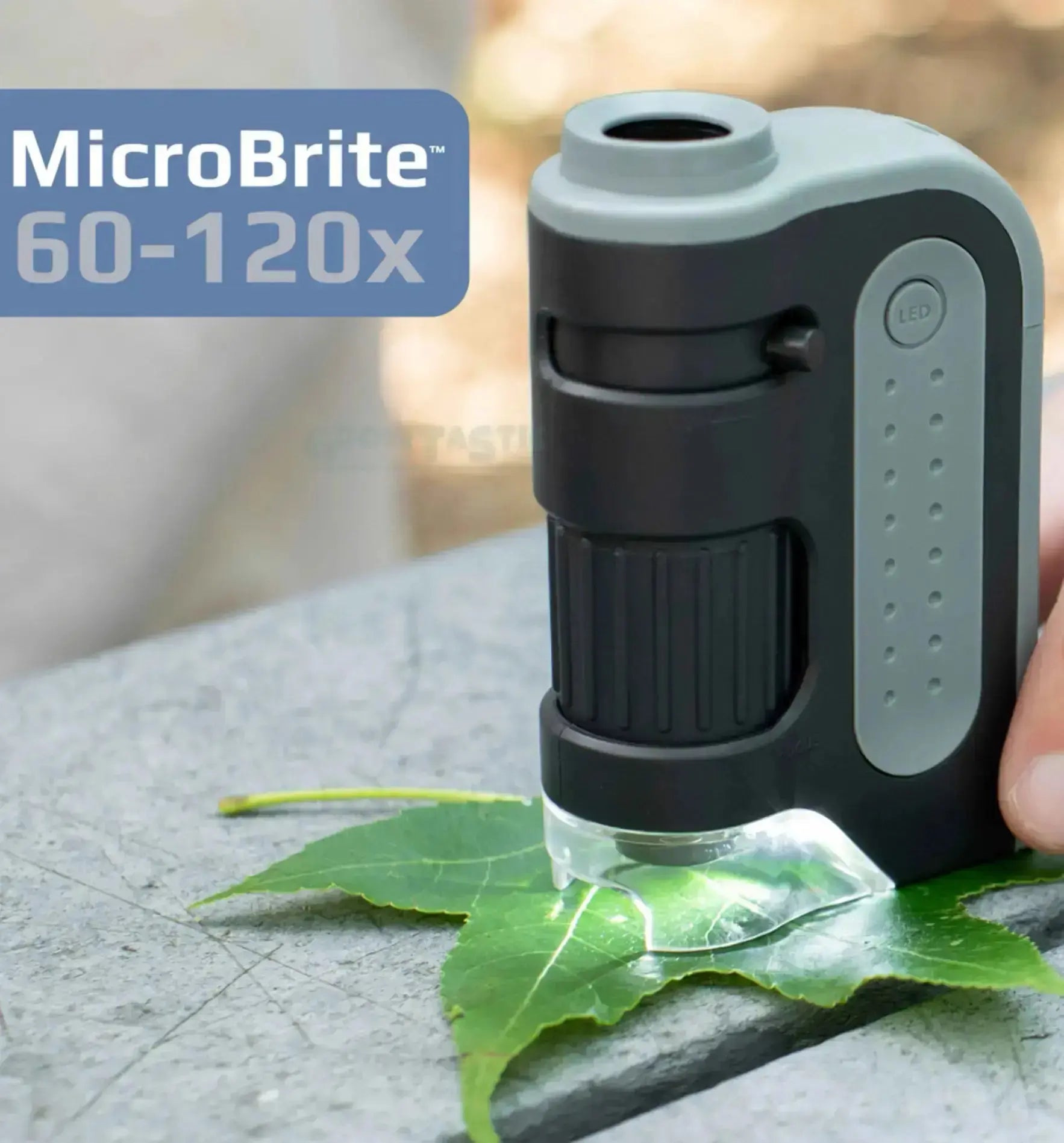 Carson MicroBrite Plus 60-120x LED-Leuchtendes Taschenmikroskop, kompaktes Mikroskop für detaillierte Betrachtungen, Nahaufnahme