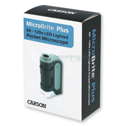 Carson MicroBrite Plus 60-120x LED beleuchtetes Taschenmikroskop, kompaktes Mikroskop für detaillierte Betrachtungen