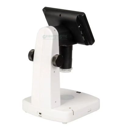 Digitales dnt Mikroskop UltraZoom PRO mit hochauflösendem Objektiv und verstellbarem Fokus für präzise Mikroskopie.