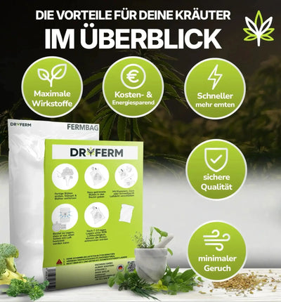 Dryferm Fermbag 3er Set, Aufbewahrungsbeutel für Trocknungssystem, 25 x 40 cm, langlebiges Dryferm Produkt