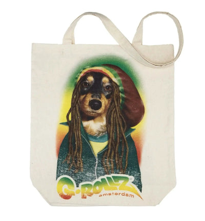 G-Rollz Tasche Tote Bag, 42x38cm, mit buntem Reggae- und Hunde-Design, strapazierfähiges Material, vielseitige Tragetasche
