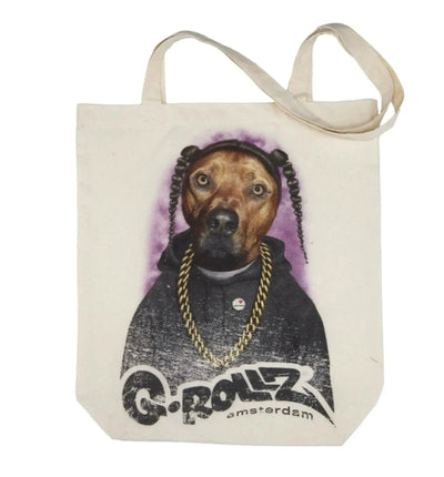 G-Rollz Tote Bag, 42x38cm, aus strapazierfähigem Stoff mit buntem Reggae- und Hundemotiv, tragbare Tasche für Alltag und Freizeit