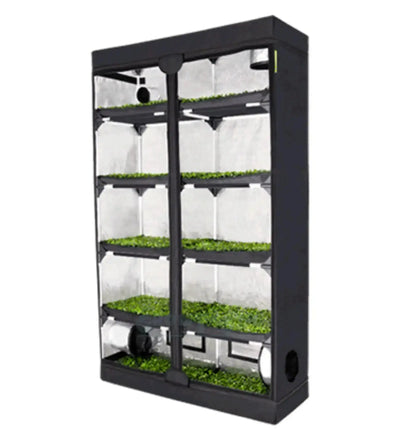 Mehrlagige Garden Highpro Box Propagator Growbox in L-Form, 60x40x200 cm, ideal für Pflanzenanzucht und Keimung.