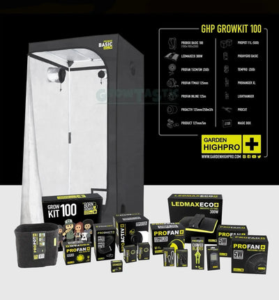 Garden Highpro GHP Grow Kit 100, komplettes Anbausystem mit Topfpflanzen und Anbaumaterial für erfolgreiche Gartenarbeit