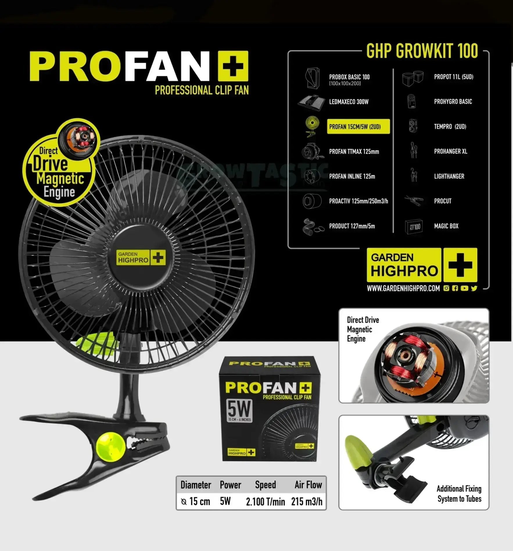Garden Highpro Grow Kit 100, komplettes Anbausystem für den Indoor-Garten, inklusive Topf, Erde und Zubehör, von Garden Highpro GHP