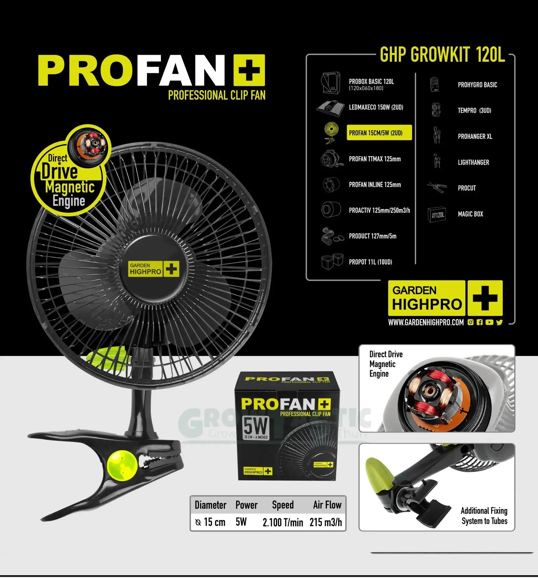 Vollständiges Garden Highpro Grow Kit 120L mit Pflanzenbehältern und Zubehör für den Gartenanbau, robustes Komplettsystem von GHP