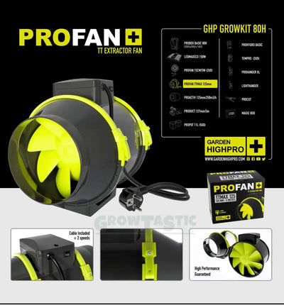 Garden Highpro GHP Grow Kit 80H Komplettsystem mit Anbau- und Wachstumszubehör für Indoor-Gartenanbau.