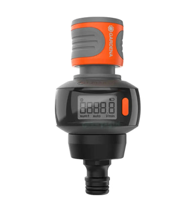 Gardena Wasserzähler AquaCount für Bewässerung, zeigt Wasserverbrauch im Garten, digitaler Zähler mit Display