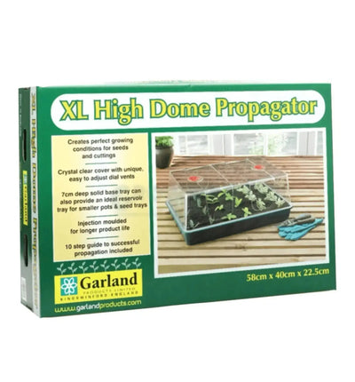 Garland Treibhaus High Dome Propagator, Set mit drei Anzuchtgewächshäusern, transparentes High Dome Design, 17x10x12,5 cm