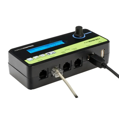 GrowControl Fanbase EC+ Steuergerät für optimale Lüftungssteuerung in GrowControl Systemen, sichtbar mit Bedienelementen