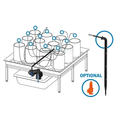 GrowTOOL Bewässerungssystem mit automatische Wasserverlängerung, flexible Schläuche und Anschlüsse für effiziente Gartenbewässerung