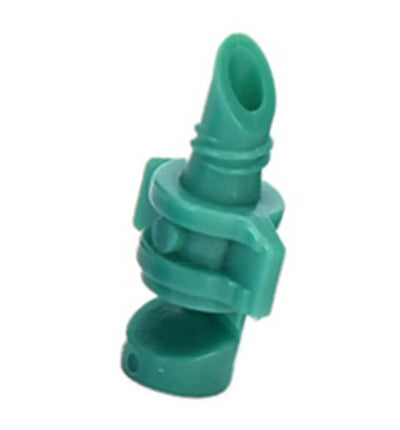 Blauer GrowTOOL Mini Sprayer in einem transparenten Pflanztopf, ideal für Garten- und Pflanzenpflege, auf einem Holztisch.