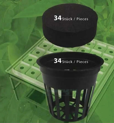 GrowTOOL Gitternetztopf, Pflanztopf aus Kunststoff, 5,4 cm, für Pflanzen und Setzlinge, mit Gitterstruktur.