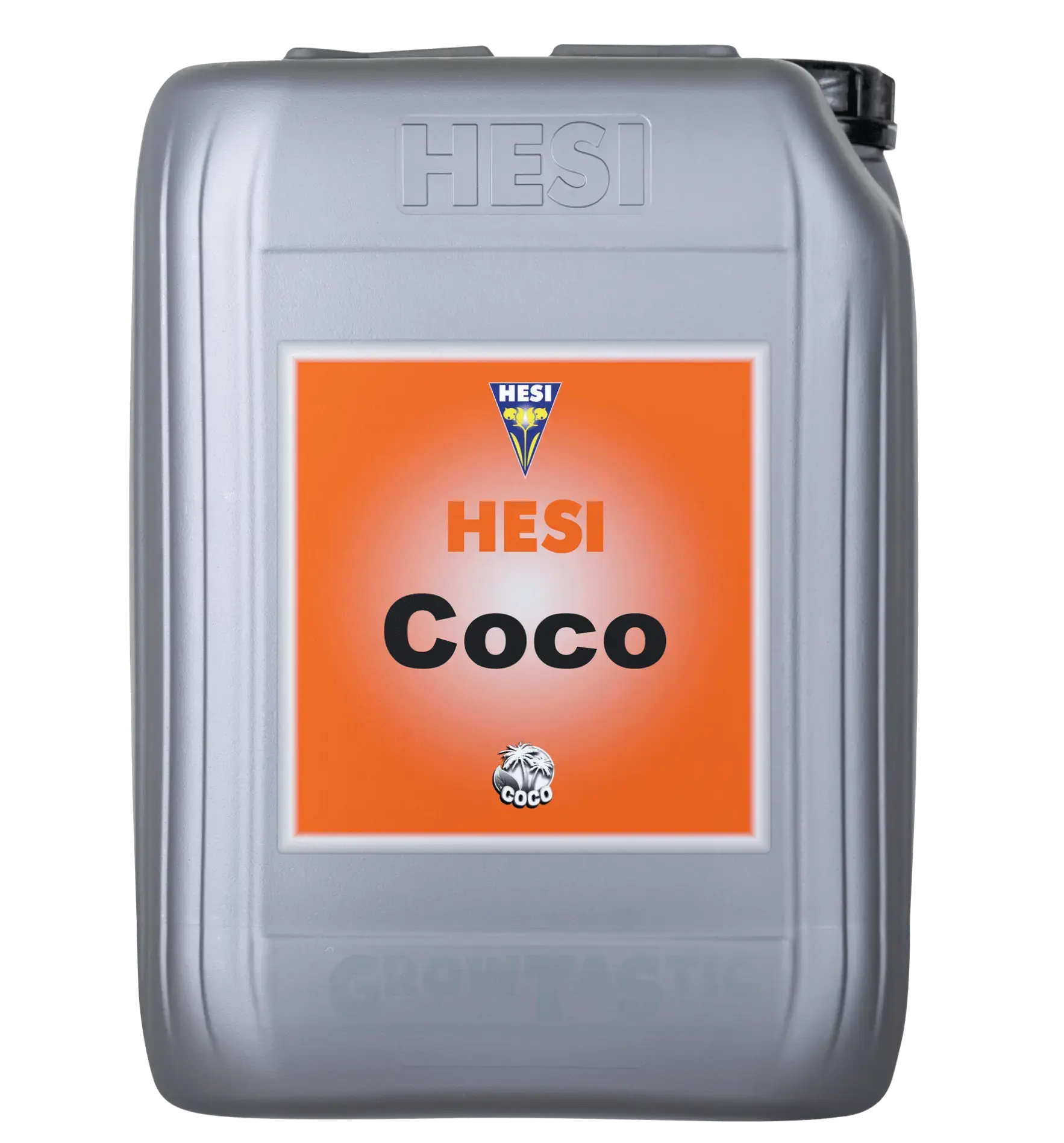 Hesi Coco Dünger in 1-Liter-Flasche, flüssiger Pflanzendünger für Kokoserde, Hesi Marke, auf weißem Hintergrund.