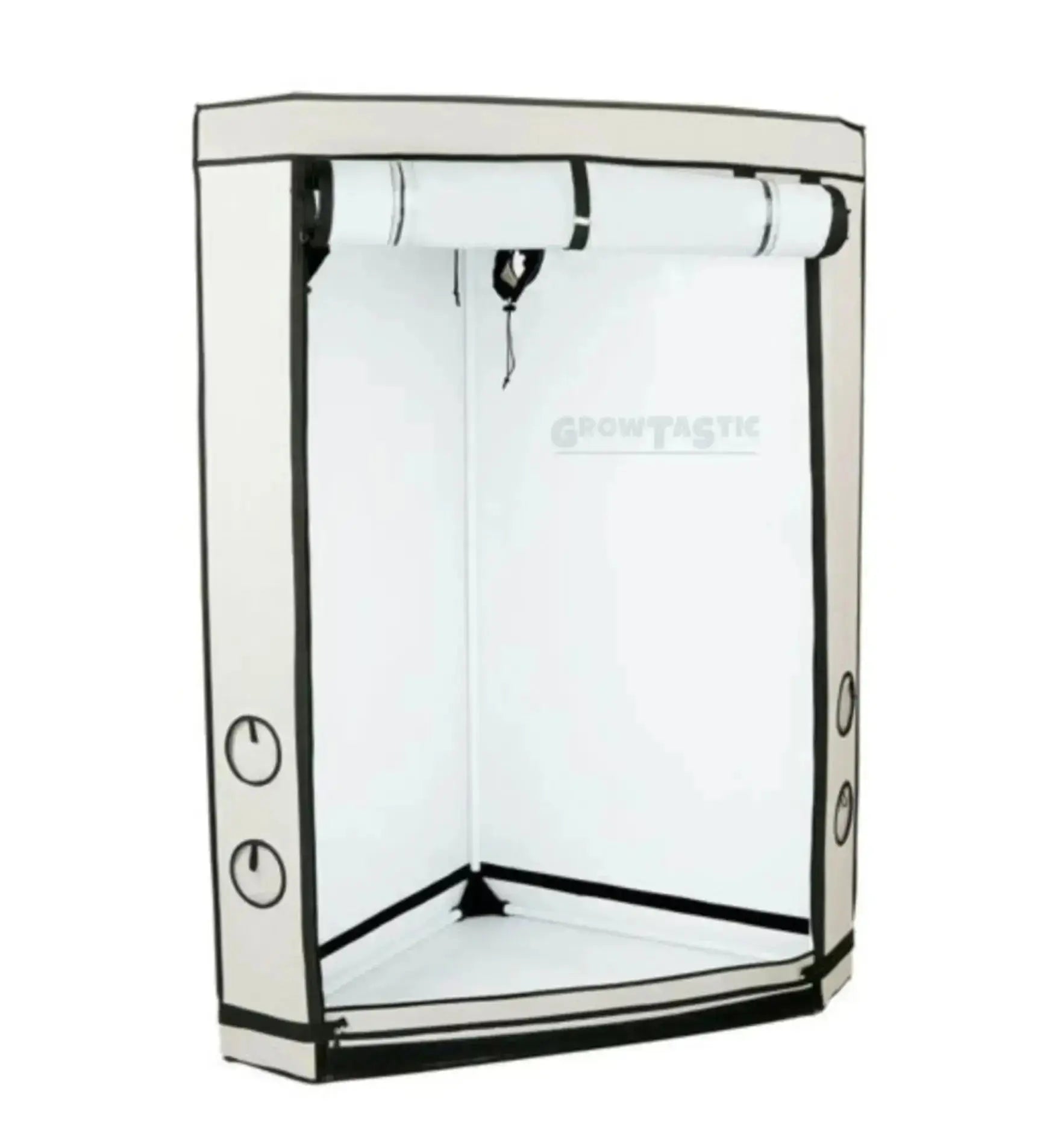 Homebox Vista Growbox in mittlerer Größe und Dreiecksform, ideal für Zimmer- und Pflanzenzucht, mit robuste Struktur und Belüftungssystem