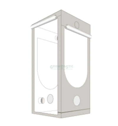 Homebox® Q+ Growbox, quadratisch mit extra Höhe, stabile Konstruktion und Sichtfenster für optimale Pflanzenzucht.